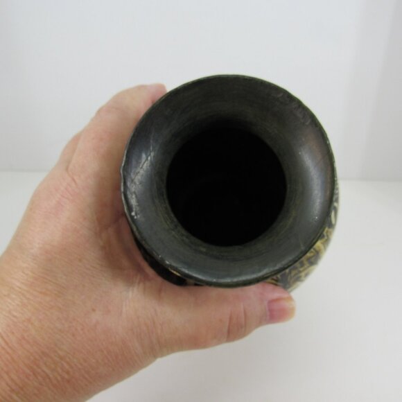 Ceramic African Safari Patchwork Vase Lions Leopards and Zebra 9 Inch Tall - Picture 5 of 7